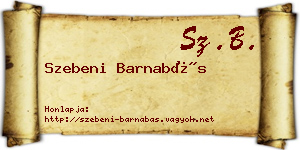 Szebeni Barnabás névjegykártya