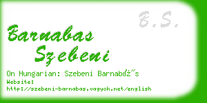 barnabas szebeni business card